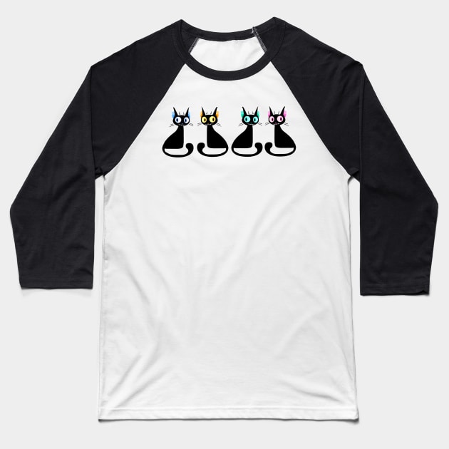 Spooky Cat Squad Ver. 2 Baseball T-Shirt by sky665